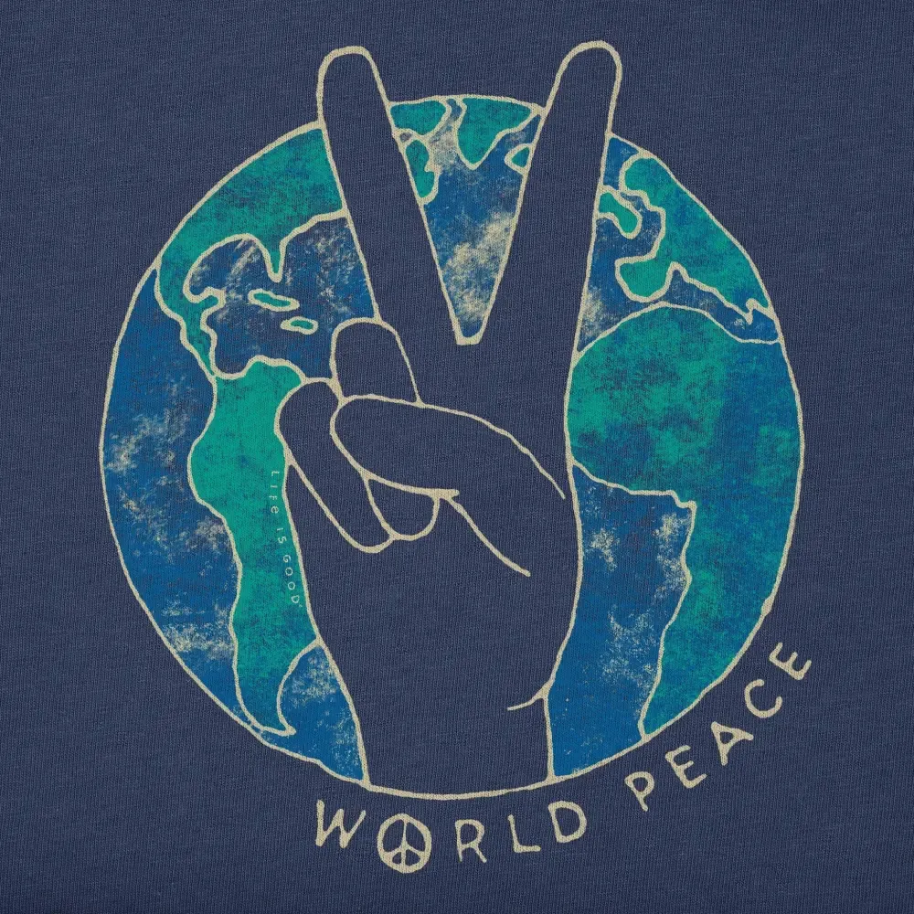 Women's World Peace Sign Short Sleeve Crusher Tee