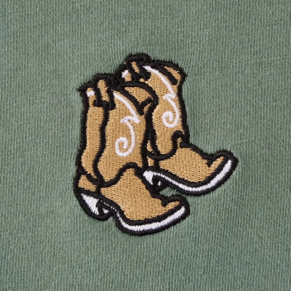 Women's Embroidered Cowboy Boots Short Sleeve Crusher Boxy Tee