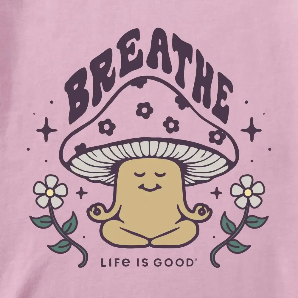 Women's Peaceful Breathe Mushroom Short Sleeve Crusher Boxy Tee