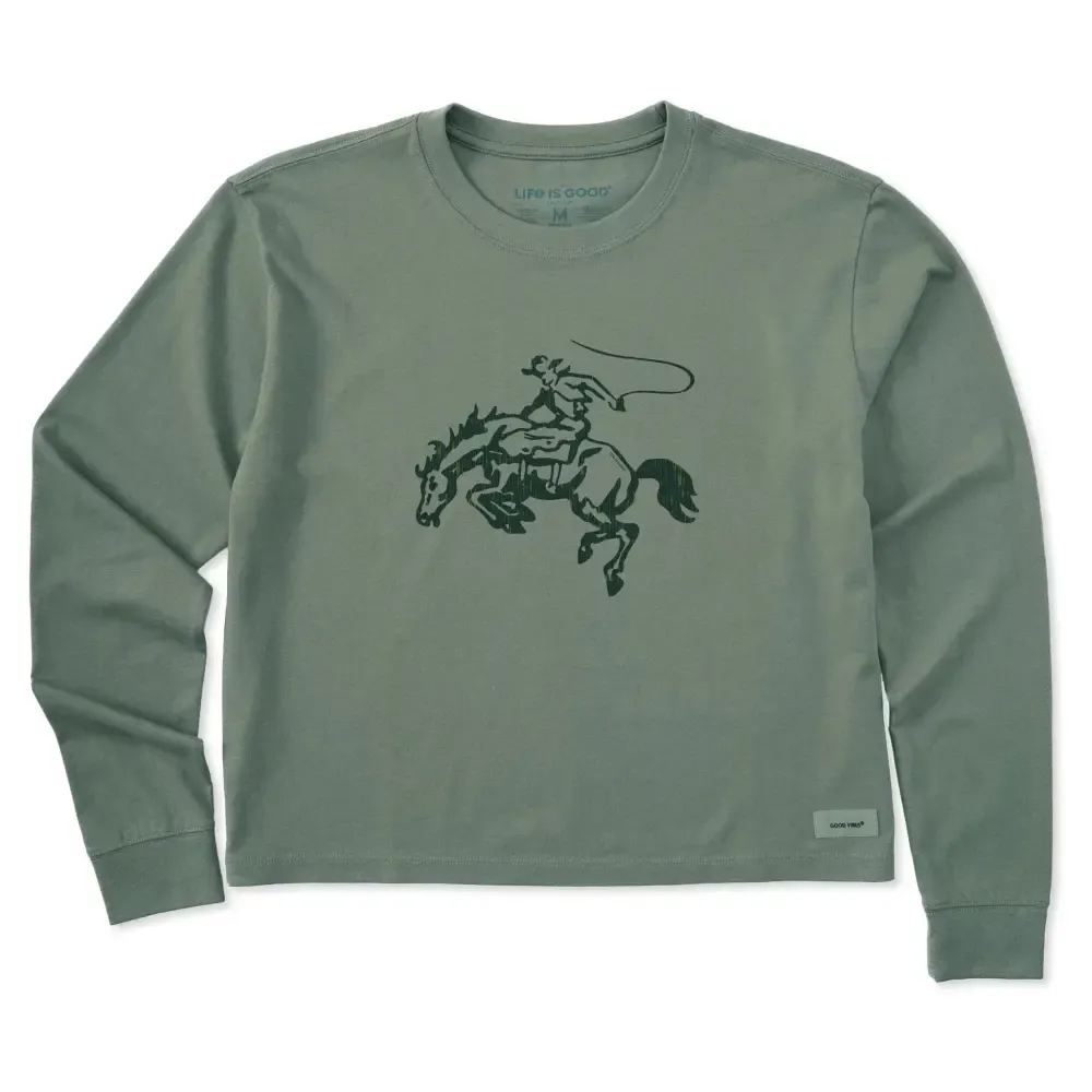 Women's Let's Rodeo Long Sleeve Crusher Boxy Tee