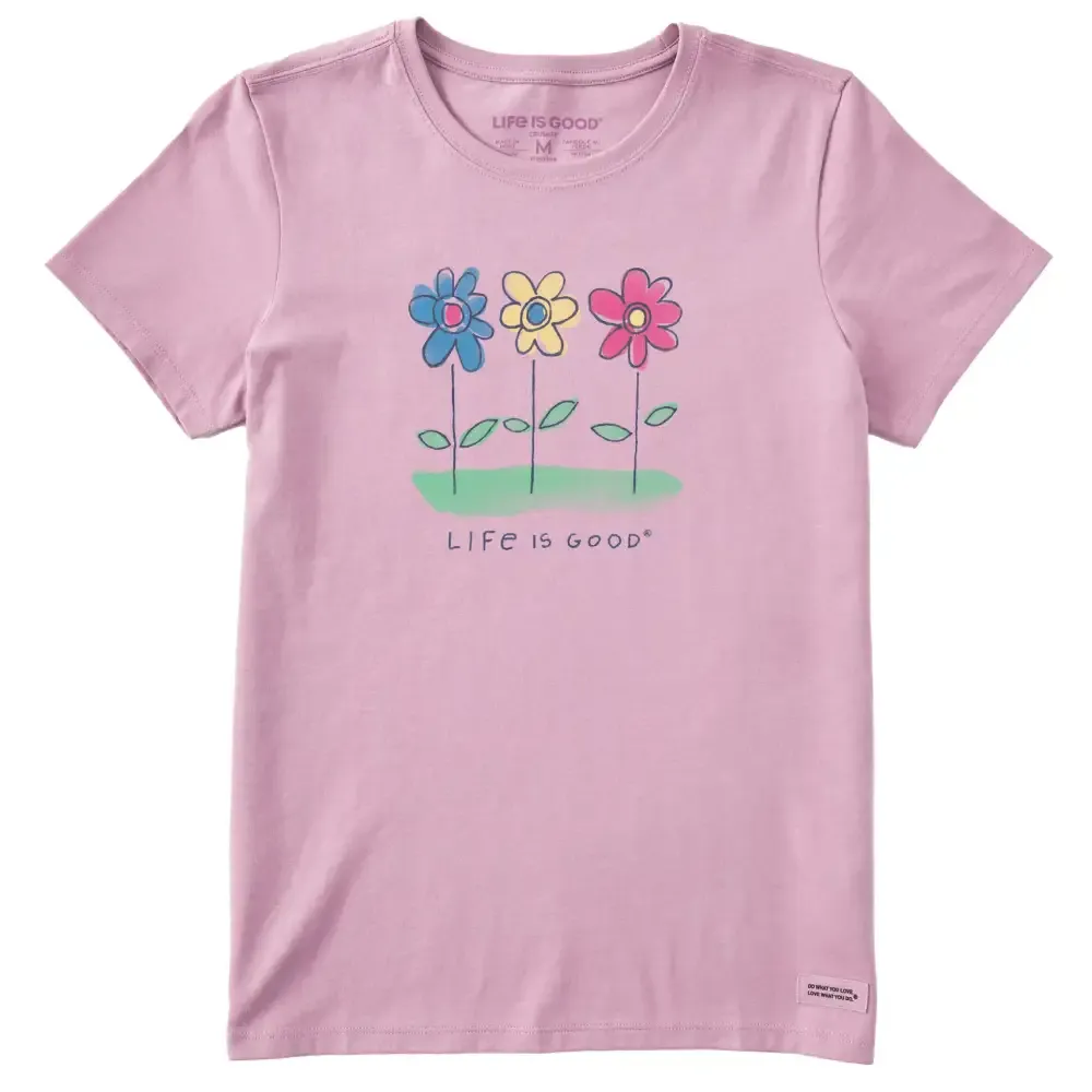 Women's 3 Happy Flowers Short Sleeve Tee