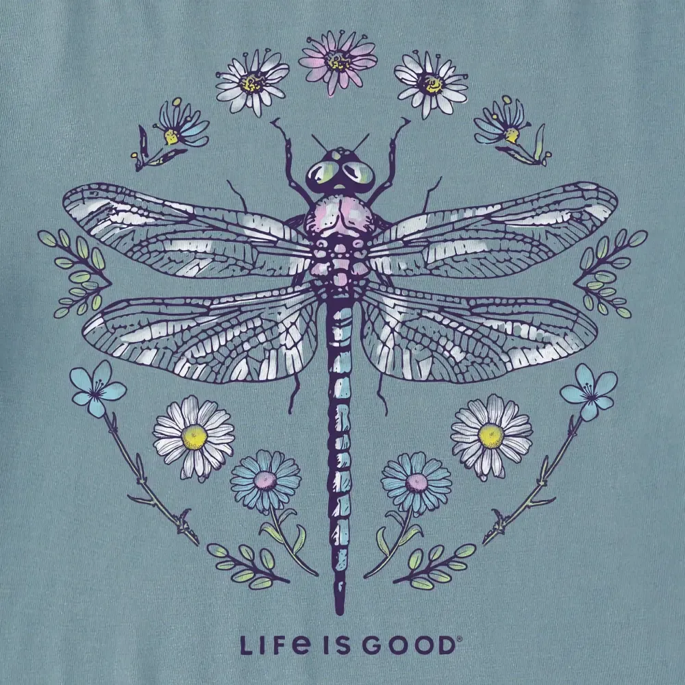 Women's Life is Good Dragonfly Short Sleeve Crusher-LITE Vee