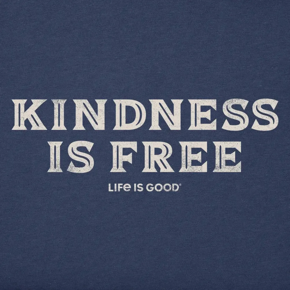 Women's Kindness is Free Woodcut Short Sleeve Vee