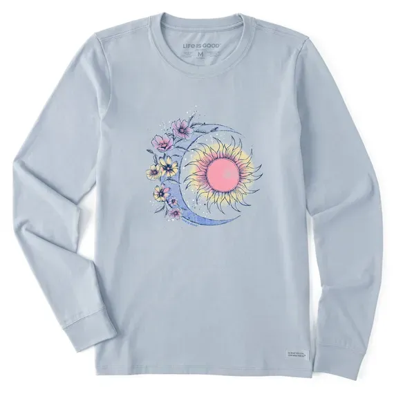 Women's Moon Flower Long Sleeve Crusher Tee
