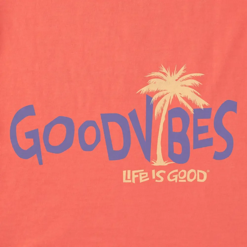 Women's Good Vibes Palm Short Sleeve Crusher Vee