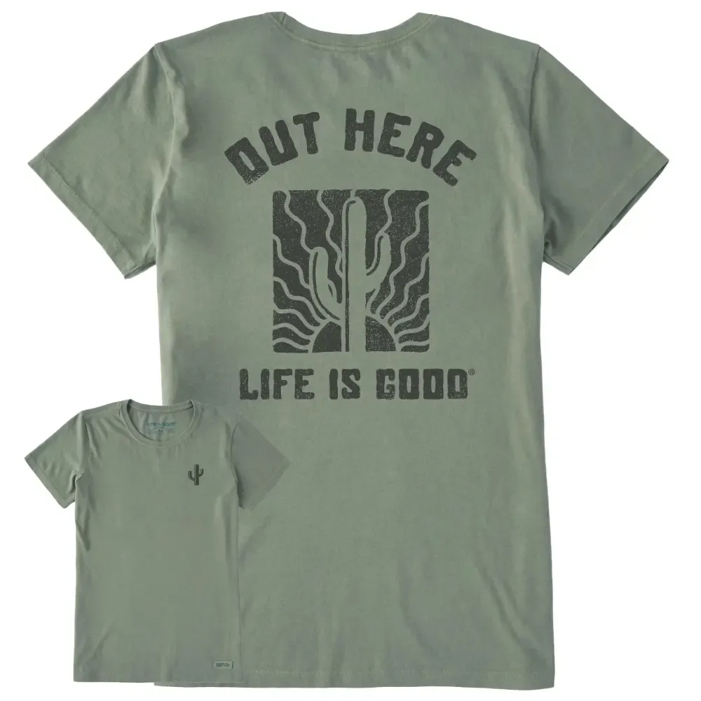 Women's Out Here Cactus Sunset Short Sleeve Crusher Tee