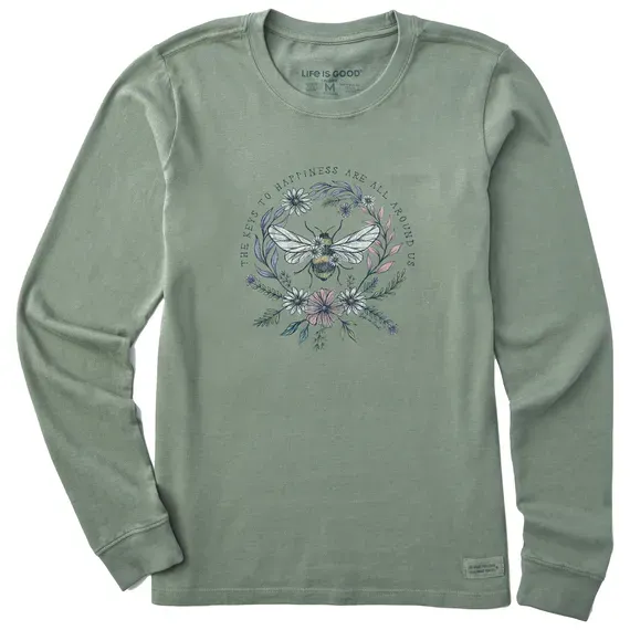 Women's Bee Happiness All Around Long Sleeve Crusher Tee