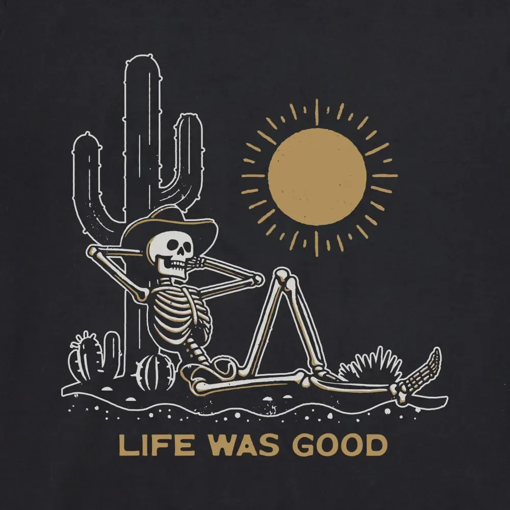 Women's Life was Good Cowboy Skull Long Sleeve Crusher Boxy Tee