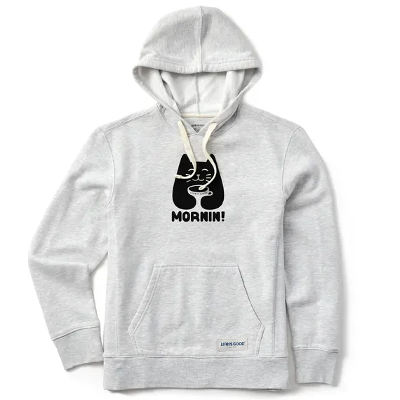 Women's Mornin Coffee Cat Simply True Fleece Hoodie