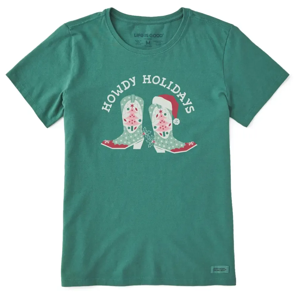 Women's Howdy Holidays Boots Short Sleeve Crusher Tee