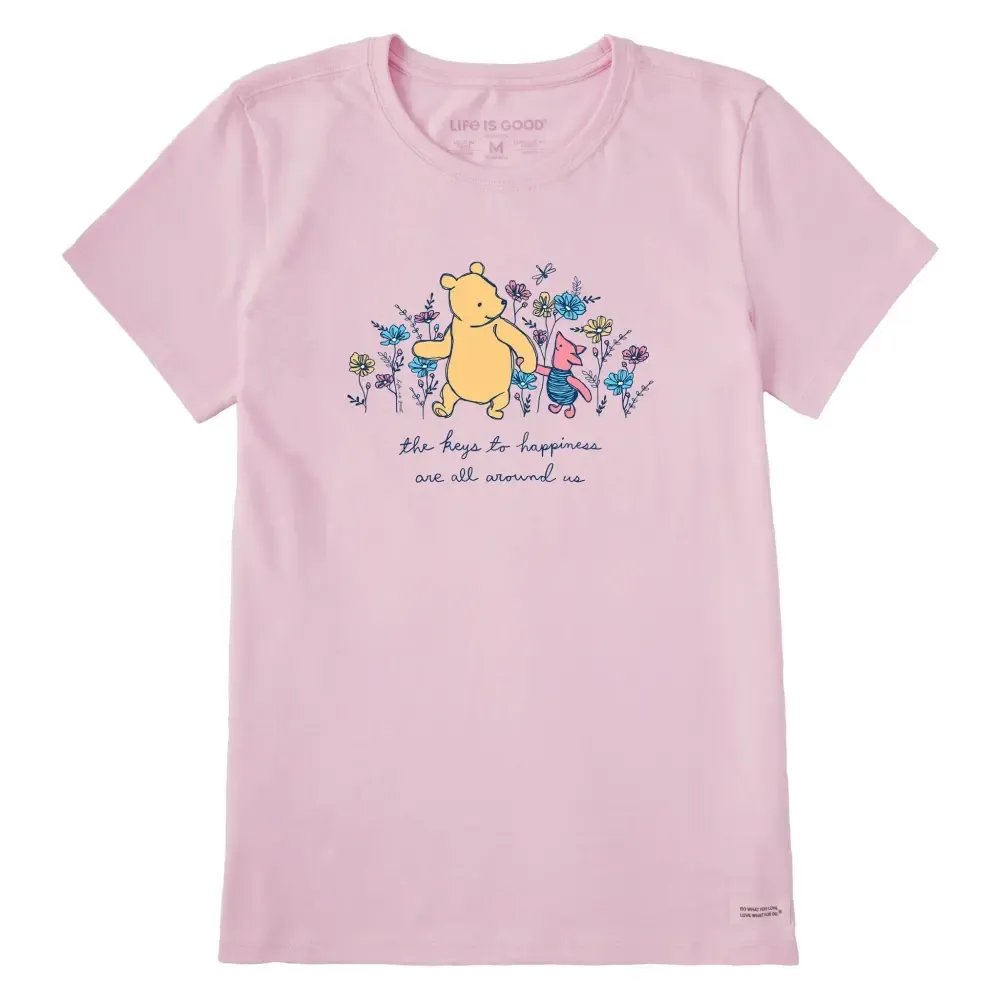 Women's Winnie & P Happiness Flowers Short Sleeve Tee