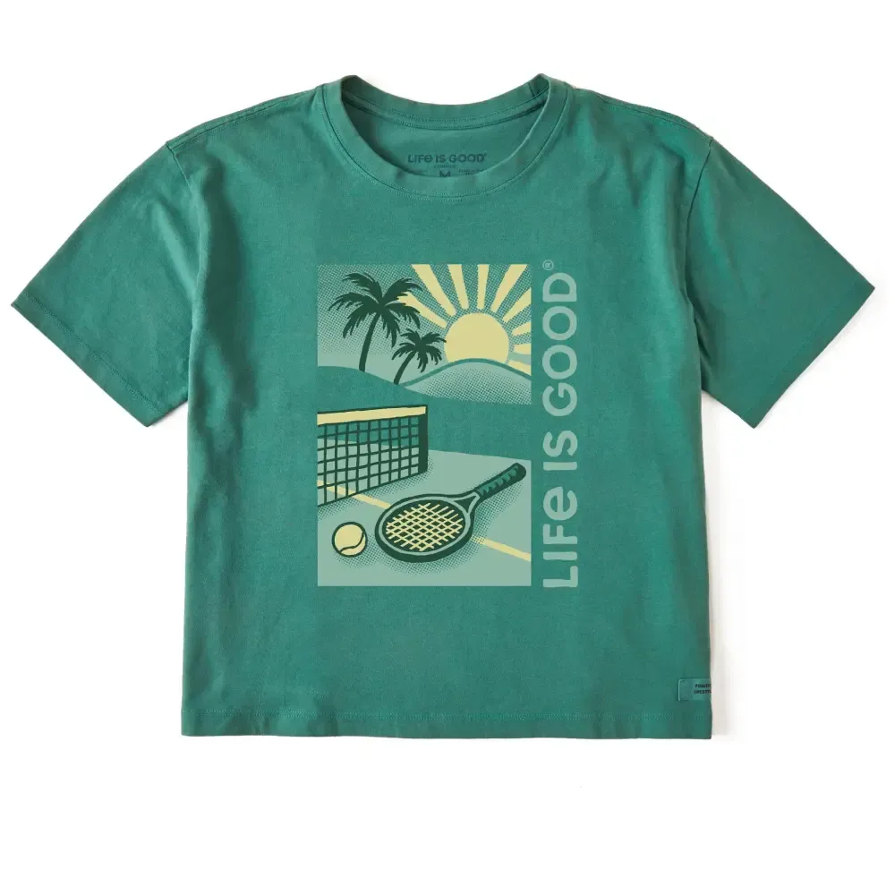 Women's Tennis Court Beach Short Sleeve Crusher Boxy Tee
