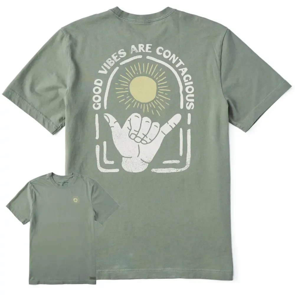 Men's Good Vibes are Contagious Hang Loose Short Sleeve Tee