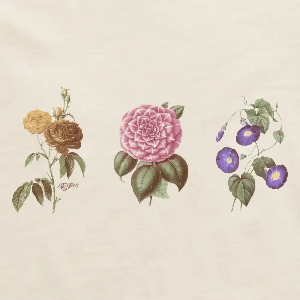 Women's Antique Botanicals Short Sleeve Crusher Vee