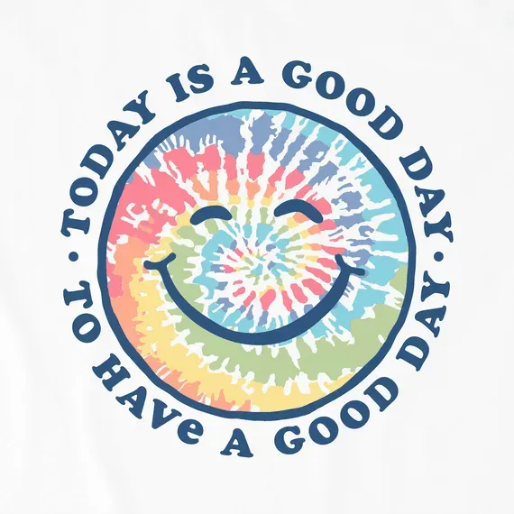 Women's Tie Dye Smile Good Day Simply True Fleece Hoodie