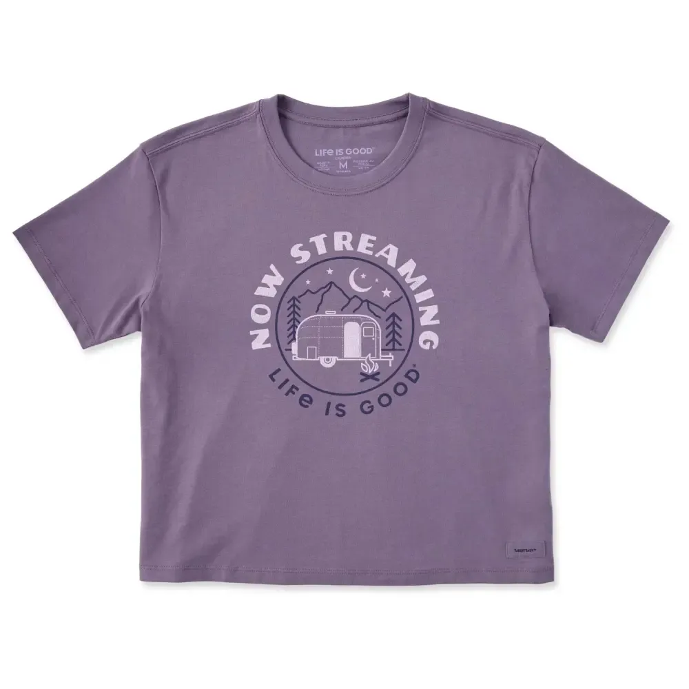 Women's Now Streaming Airstream Short Sleeve Crusher Boxy Tee
