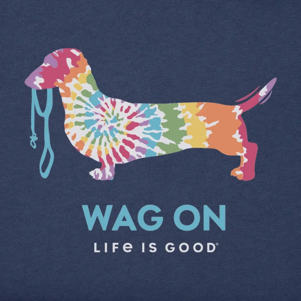 Women's Tie Dye Dachshund Long Sleeve Crusher Tee