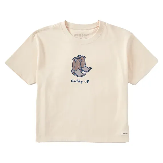 Women's Giddy Up Cowboy Boots  Crusher Boxy Tee
