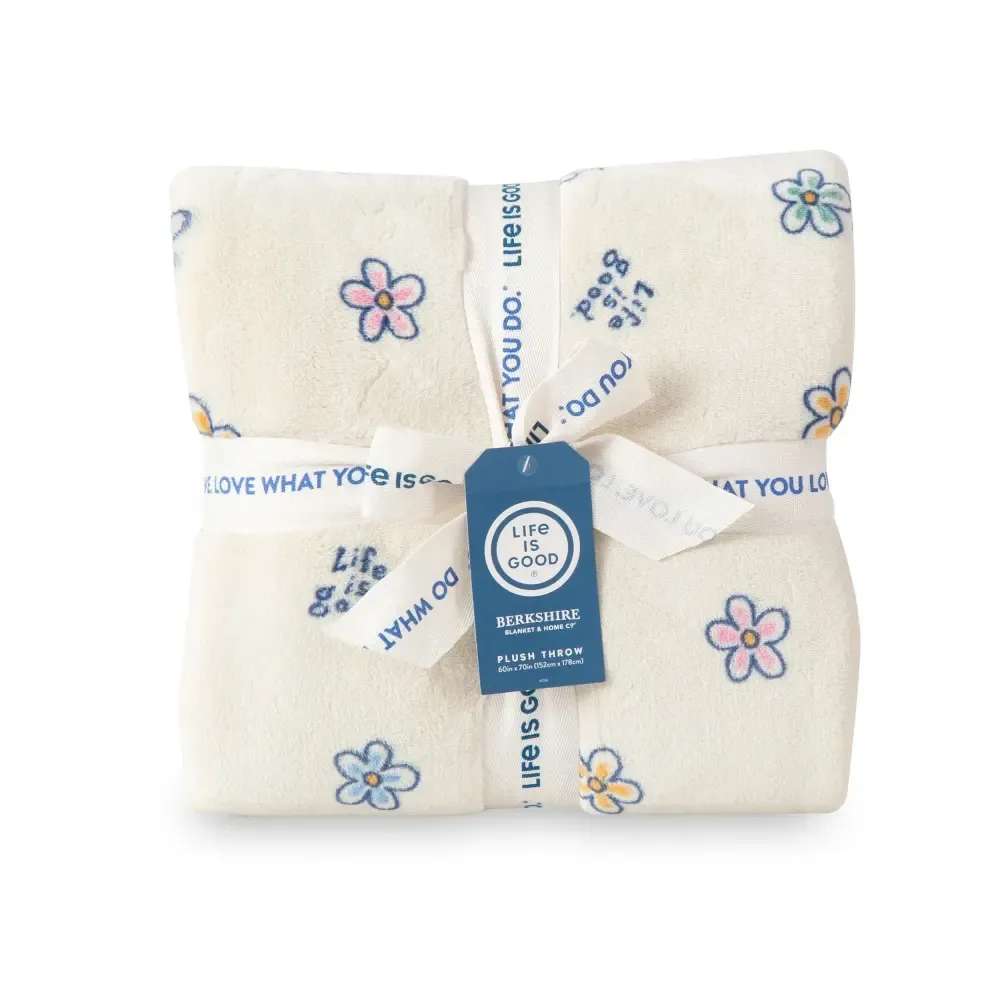 Vintage Daisies Plush Throw Blanket