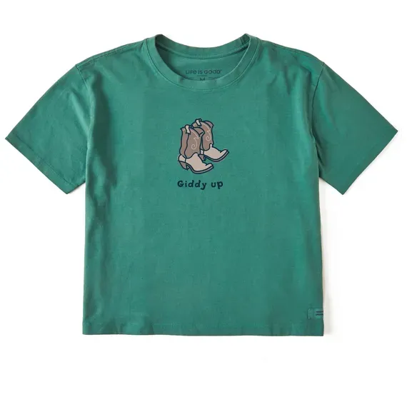 Women's Giddy Up Cowboy Boots  Crusher Boxy Tee