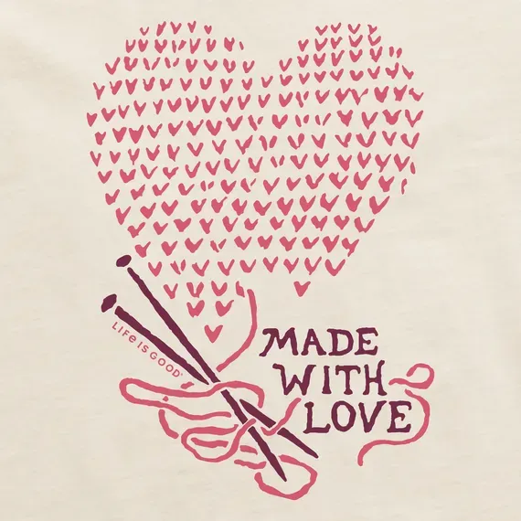 Women's Made with Love Knitting Long Sleeve Crusher Boxy Tee