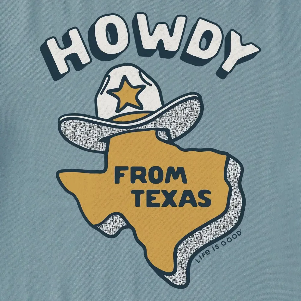 Men's Howdy From Texas Map Short Sleeve Crusher Tee
