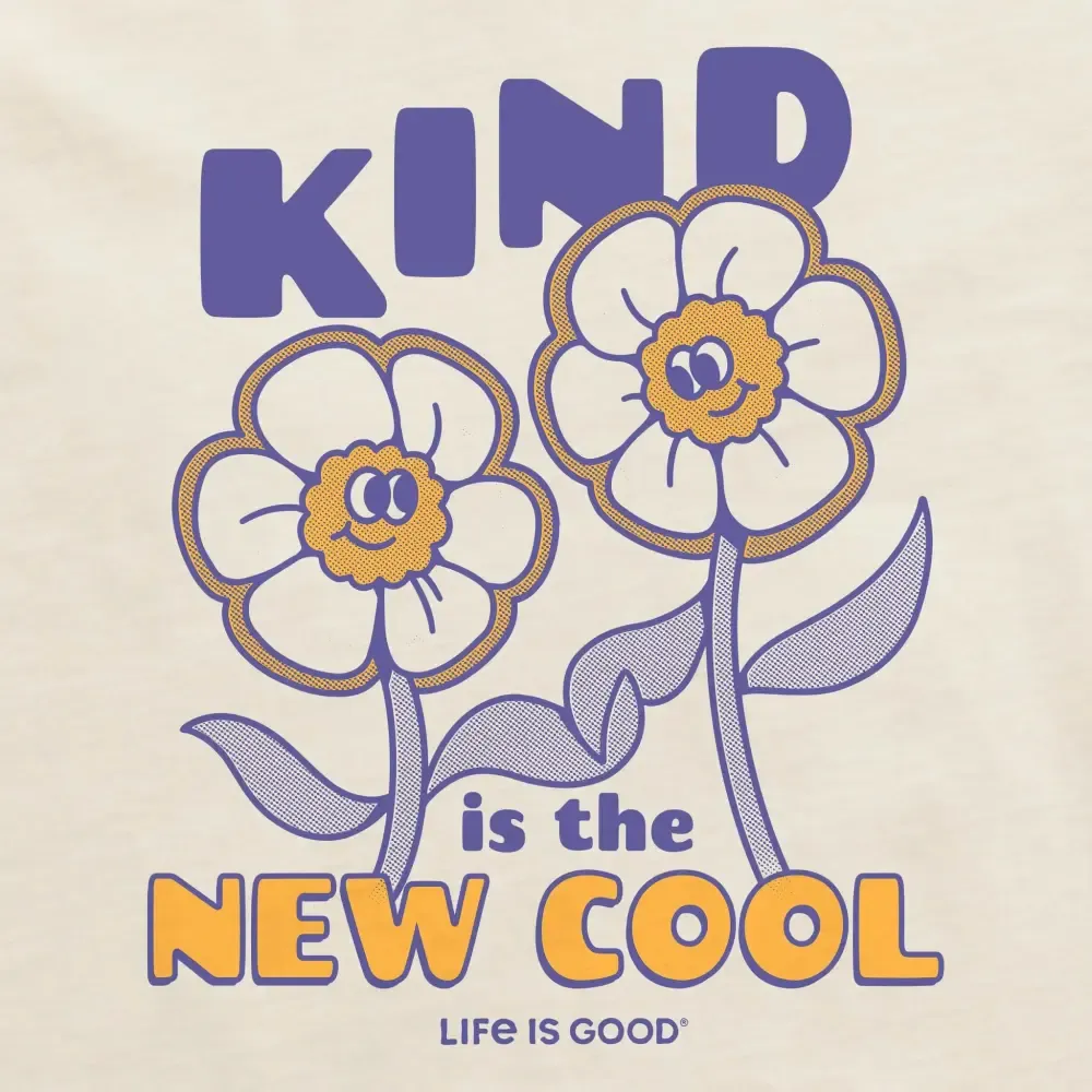 Women's Kind is the New Cool Flowers Short Sleeve Crusher Boxy Tee