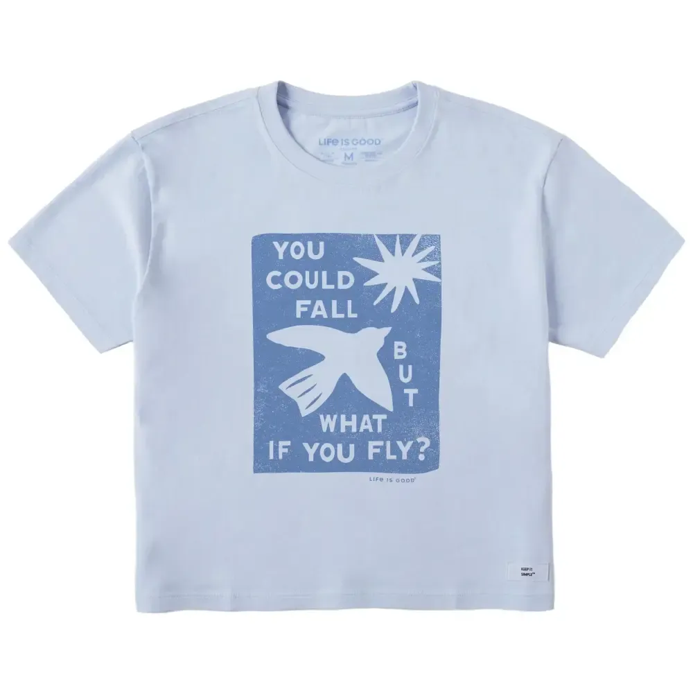Women's But What if You Fly? Short Sleeve Crusher Boxy Tee