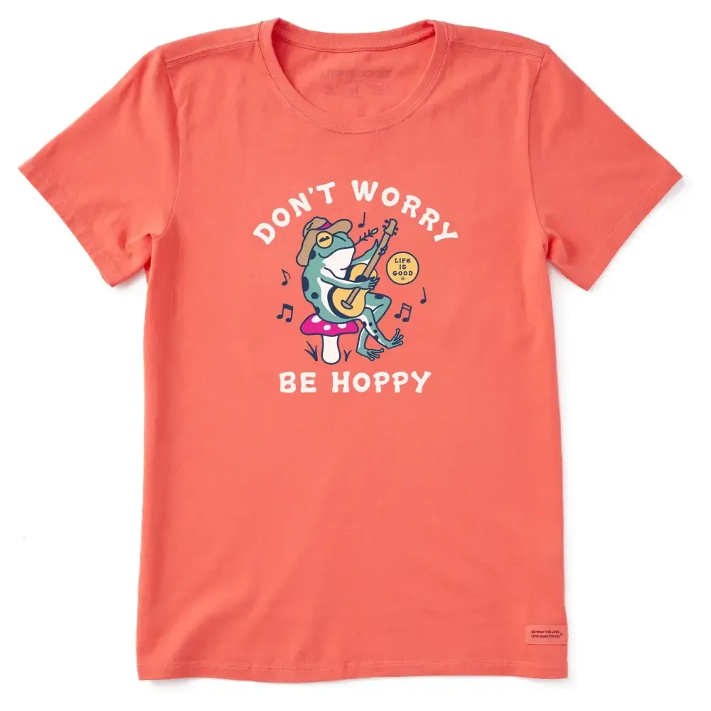 Women's Don't Worry Frog Guitar Short Sleeve Crusher Tee