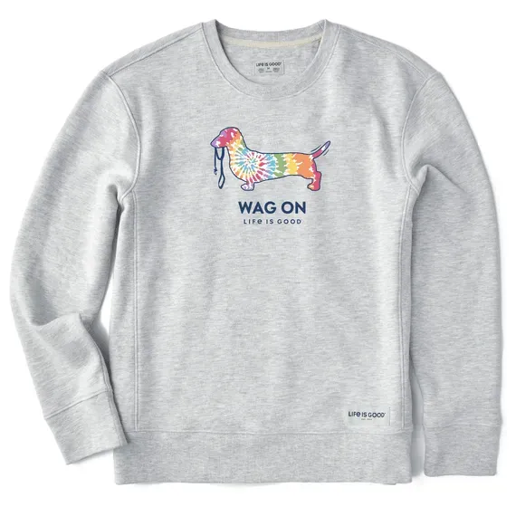Women's Tie Dye Dachshund Simply True Fleece Crew