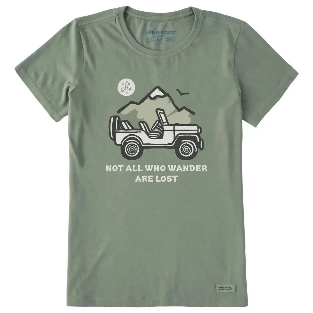 Women's Not All Who Wander Are Lost Jeep Short Sleeve Crusher Tee
