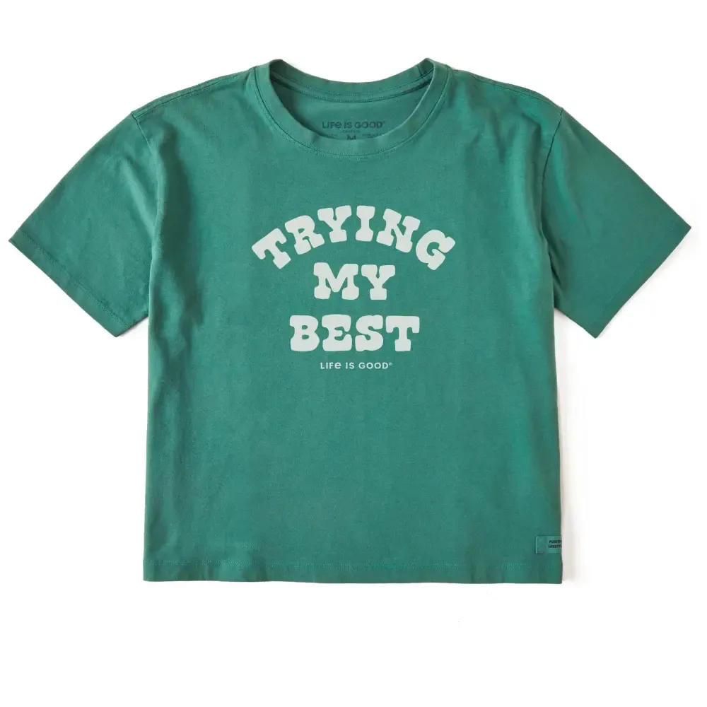 Women's Trying My Best Short Sleeve Crusher Boxy Tee