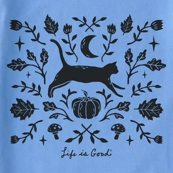 Women's Fall Foliage Cat Simply True Crew