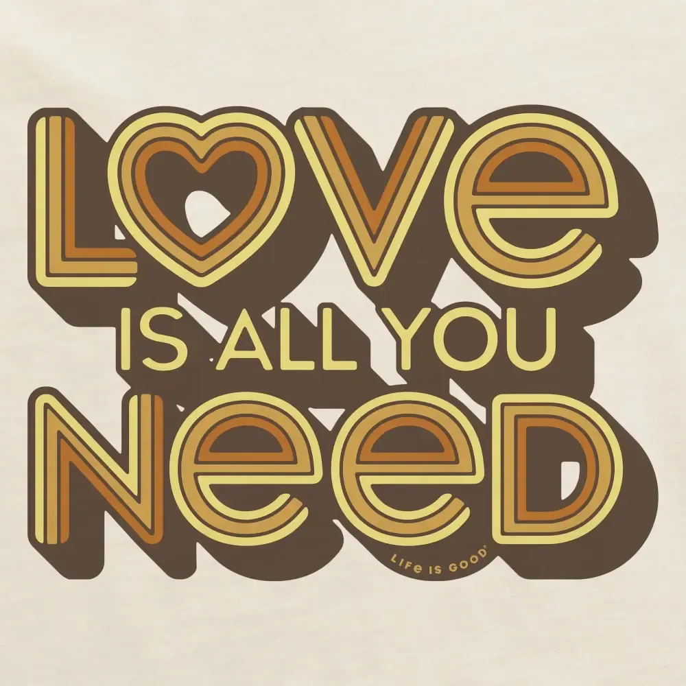 Women's Love is All You Need Short Sleeve Crusher Boxy Tee