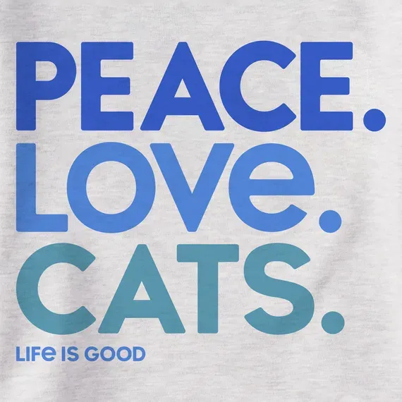 Women's Peace Love Cats Simply True Fleece Crew