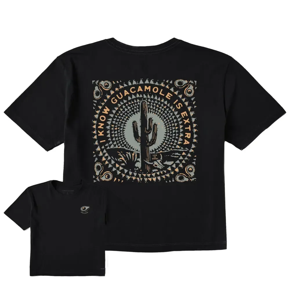 Women's I Know Guacamole is Extra Short Sleeve Crusher Boxy Tee