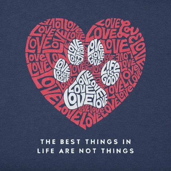 Women's Best Things Paw Heart Simply True Fleece Hoodie
