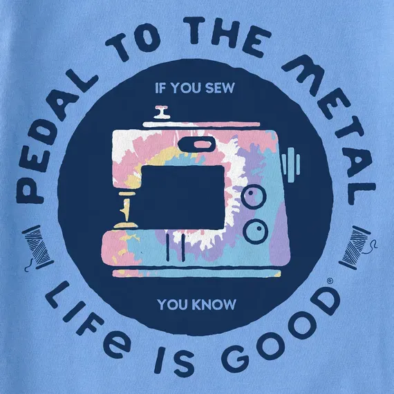 Women's Clean Pedal to the Metal Sewing Tie Dye Simply True Fleece Crew