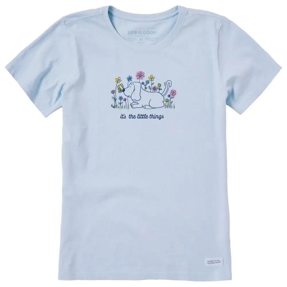 Women's It's the Little Things Butterfly Dog Short Sleeve Crusher Tee