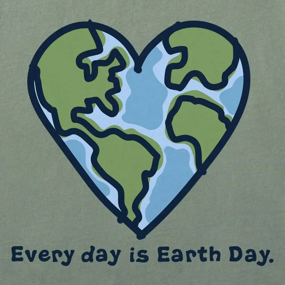 Women's Every day is Earth Day Short Sleeve Crusher Vee