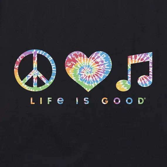 Women's Tie Dye Peace Love Music Simply True Fleece Hoodie
