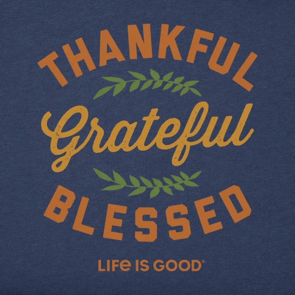Women's Thankful Grateful Blessed Short Sleeve Crusher Tee