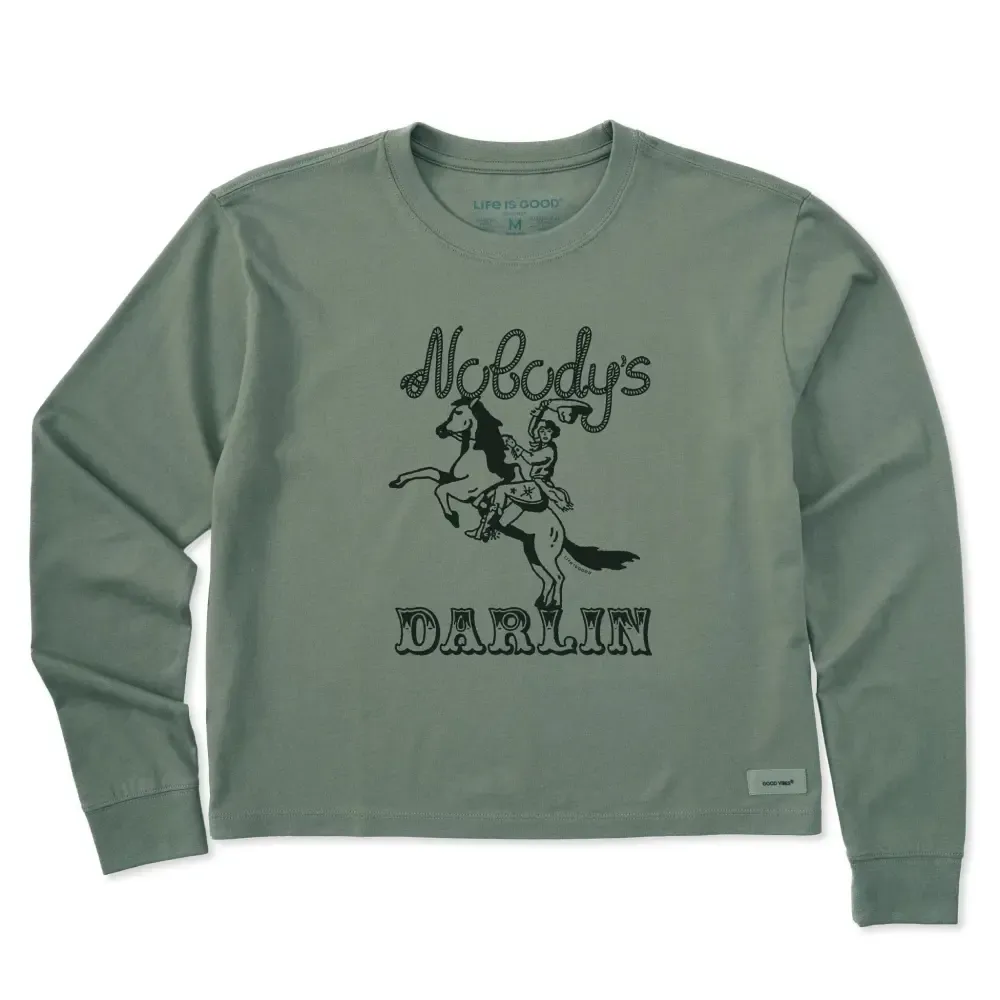 Women's Nobody's Darlin Cowgirl Long Sleeve Crusher Boxy Tee