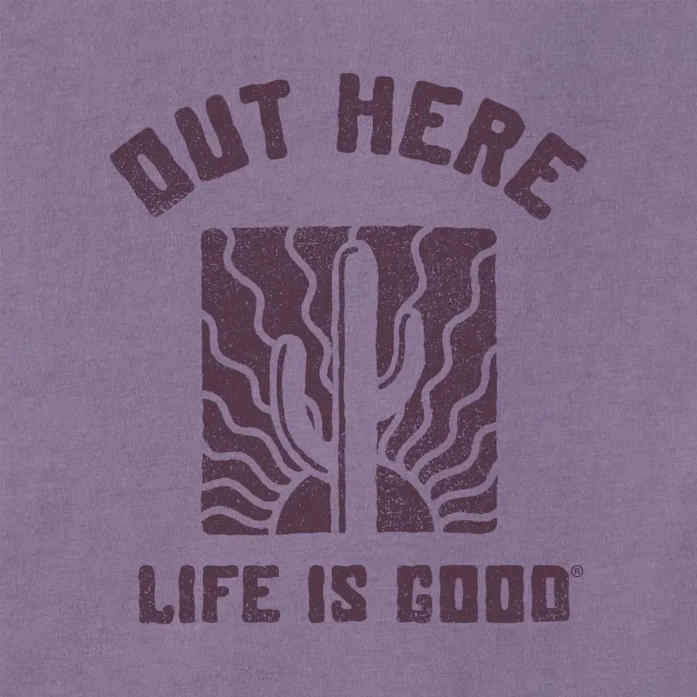 Women's Out Here Cactus Sunset Short Sleeve Crusher Boxy Tee