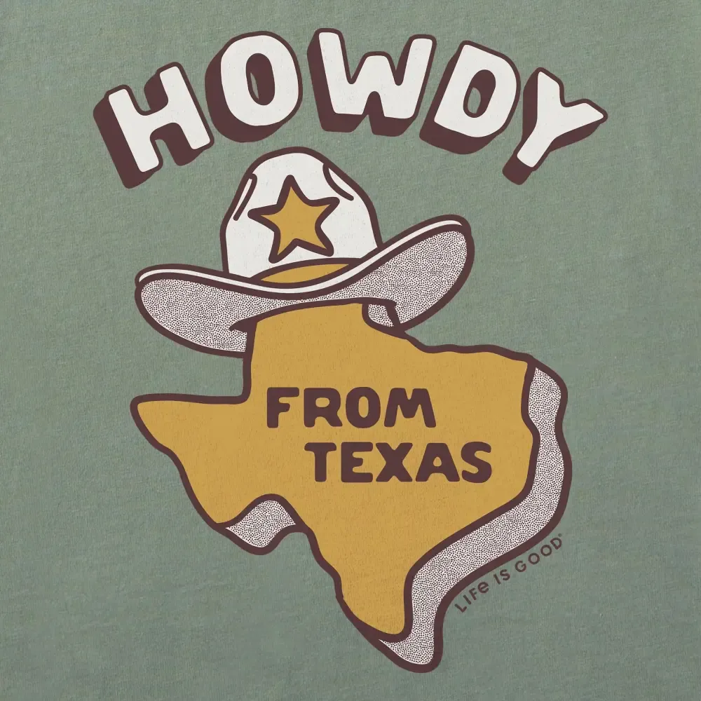 Women's Howdy From Texas Map Short Sleeve Crusher Boxy Tee