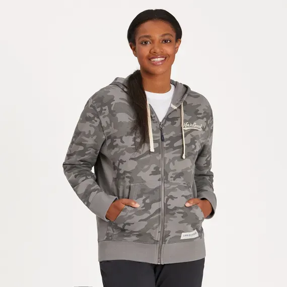 Women's LIG Ballyard Distress Simply True Fleece Zip Hoodie