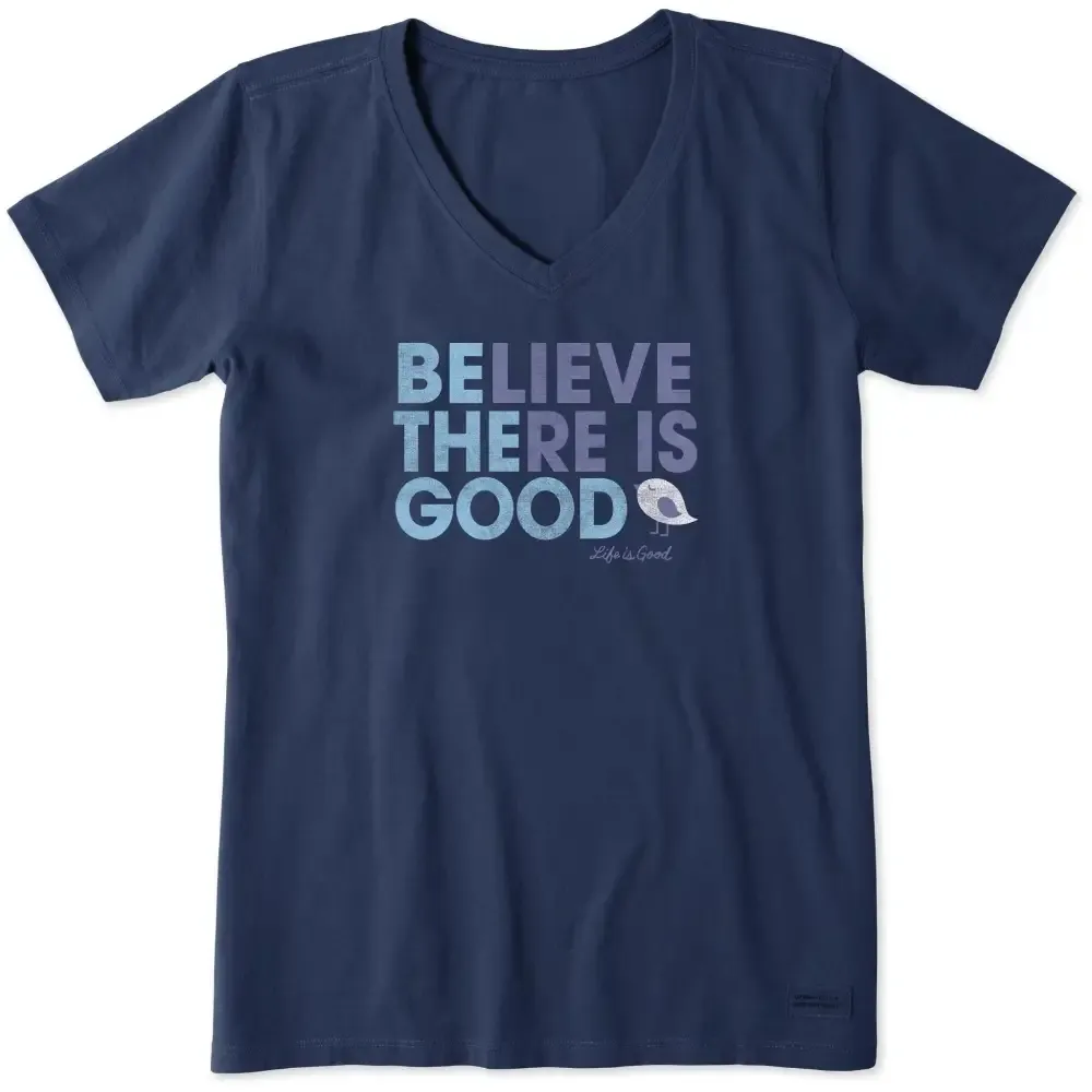 Women's Be The Good Bird Short Sleeve Crusher Vee