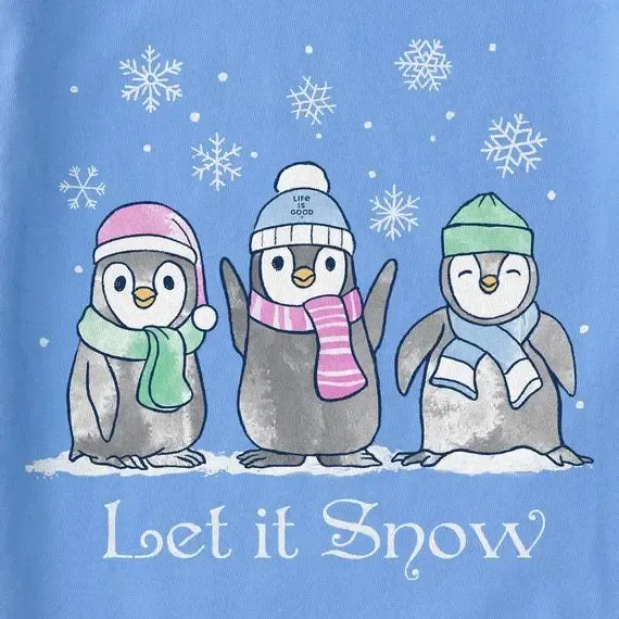 Women's Let it Snow Penguins Long Sleeve Crusher Vee