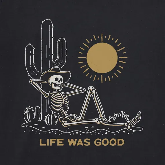 Men's Life was Good Cowboy Skull Short Sleeve  Tee