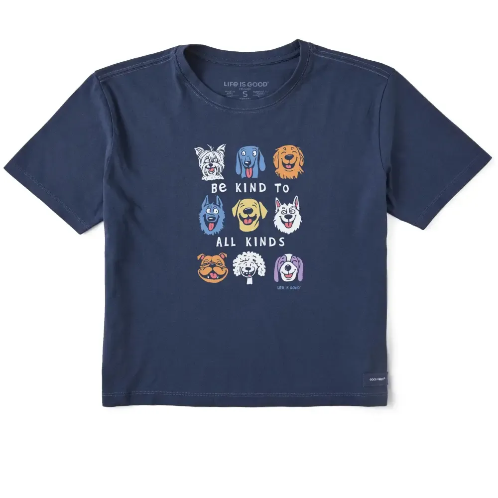 Women's Be Kind to all Kinds Short Sleeve Crusher Boxy Tee